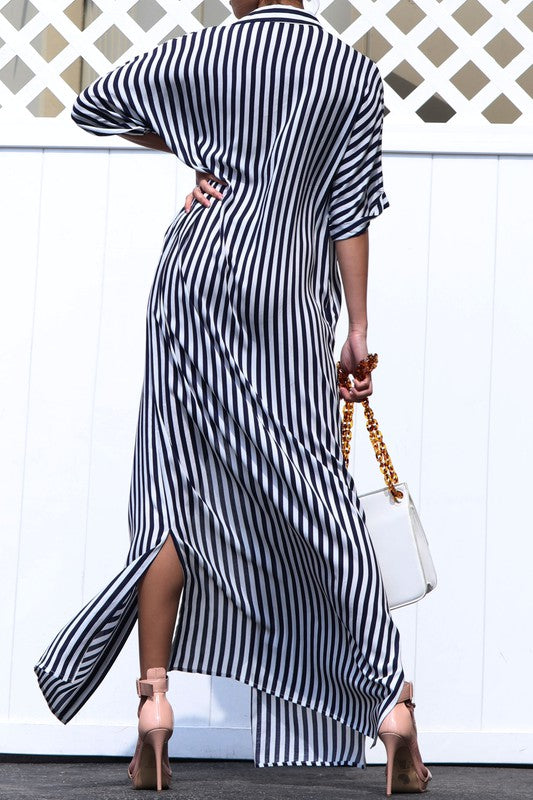 button down striped maxi dress Caracilia Women Long Sleeve Maxi Dress 2026 Spring Casual Button Down Striped Plaid Tie Waist Shirt Dresses Vacation Outfits Black Plaid Small at Amazon Women's Clothing store