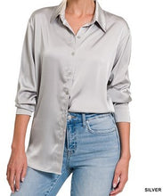 Load image into Gallery viewer, Blouse - Satin Charmeuse Button Down *(Various Colors)
