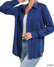 Load image into Gallery viewer, Blouse - Satin Charmeuse Button Down *(Various Colors)
