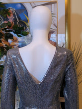 Load image into Gallery viewer, Metallic Silver Sequin Dress
