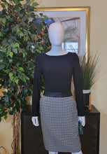 Load image into Gallery viewer, Dress - Houndstooth w/Faux Leather Waist - Designer
