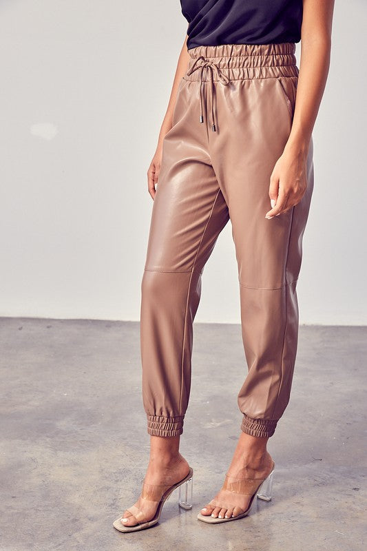 Leather-Like Joggers *(Various Colors)